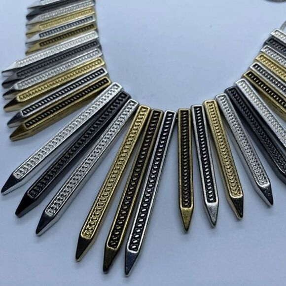 Guess statement necklace silver gold chunky - Picture 2 of 7